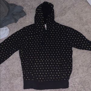 All over black/gold monogram TR hoodie
